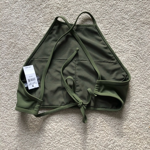 olive green halter bikini top - Picture 2 of 3